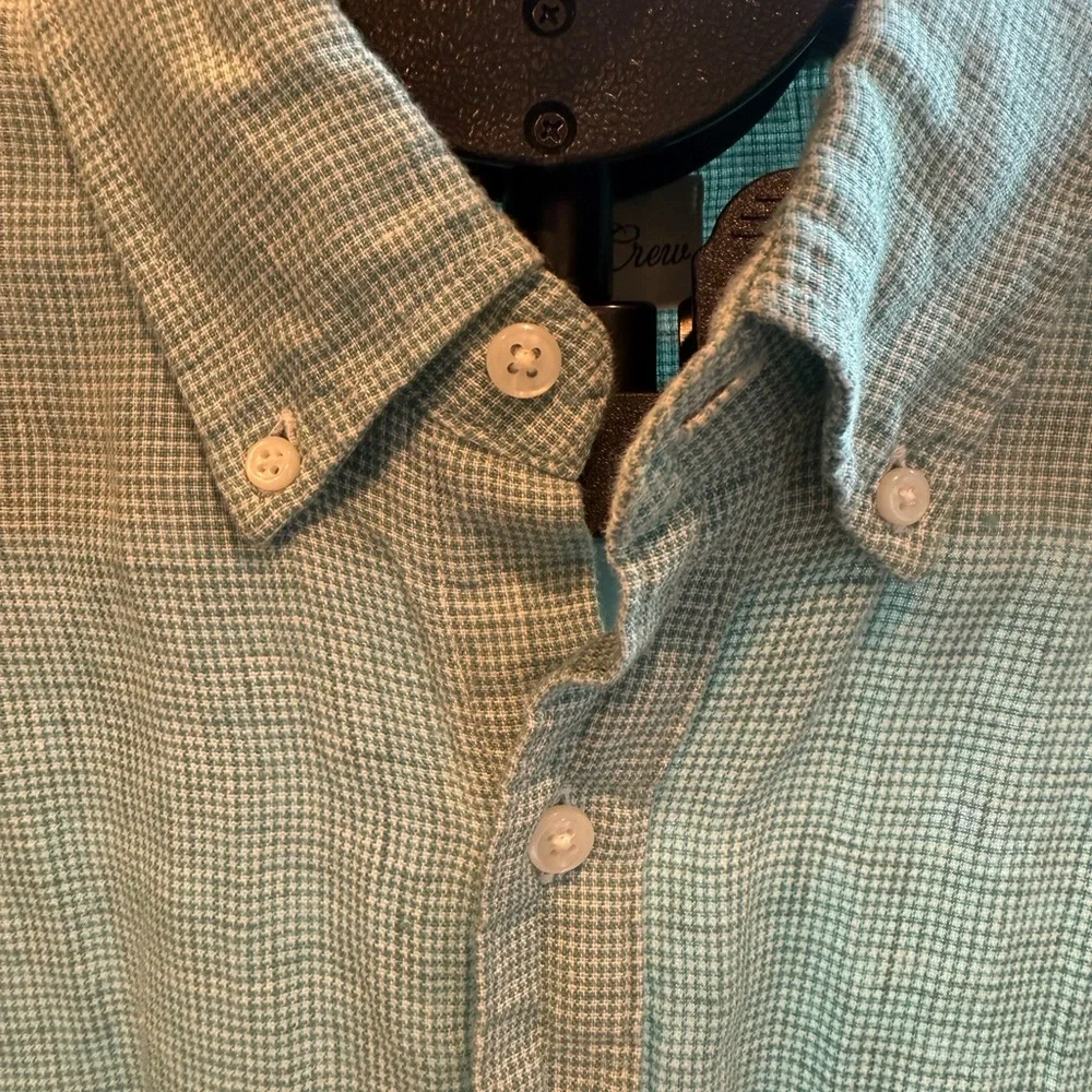 J. Crew Linen Teal Button-Down Shirt